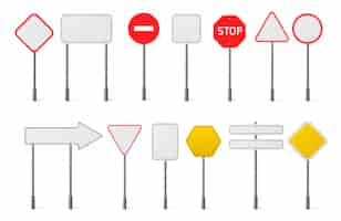 Free vector vector set of blank traffic road signs