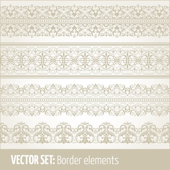 Vector set of border elements and page decoration elements. border decoration elements patterns. ethnic borders vector illustrations. Free Vector