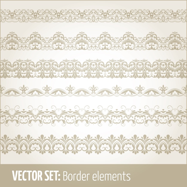 Vettore gratuito vector set di elementi di bordo e elementi di decorazione pagina. disegni di elementi di decorazione di bordo. illustrazioni vettoriali di confini etnici.