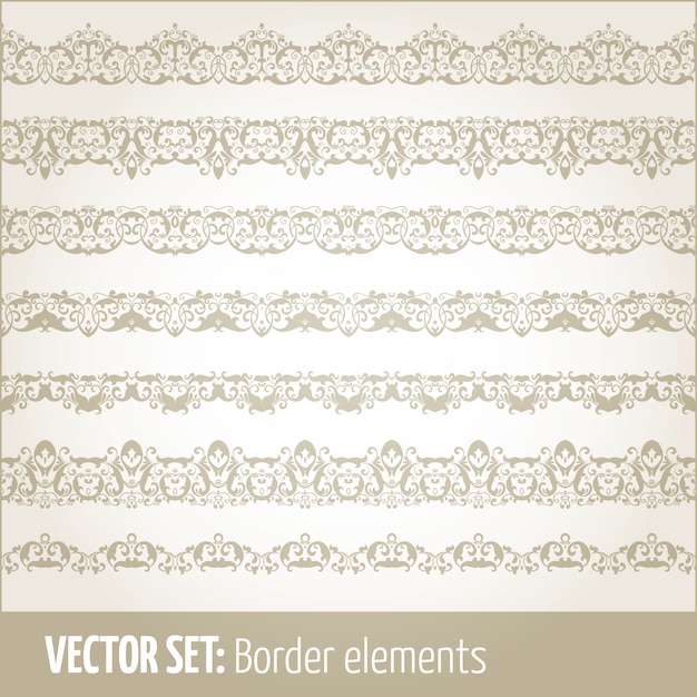 Free vector vector set of border elements and page decoration elements. border decoration elements patterns. ethnic borders vector illustrations.