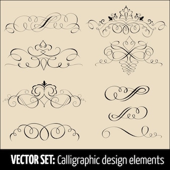 Vector set of calligraphic and page decoration design elements. elegant elements for your design.