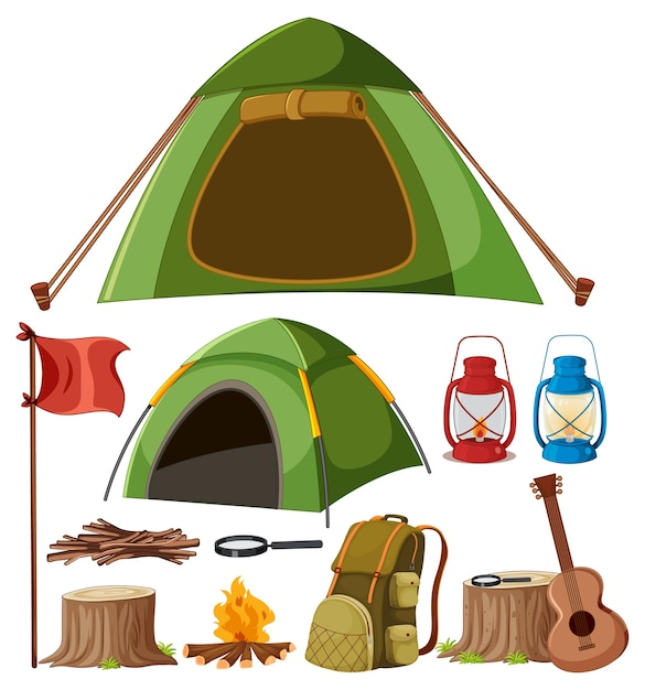 Free vector vector set of camping tents