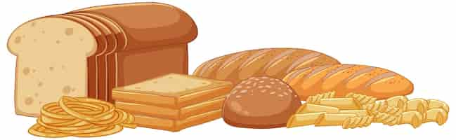 Free vector vector set of delicious breads