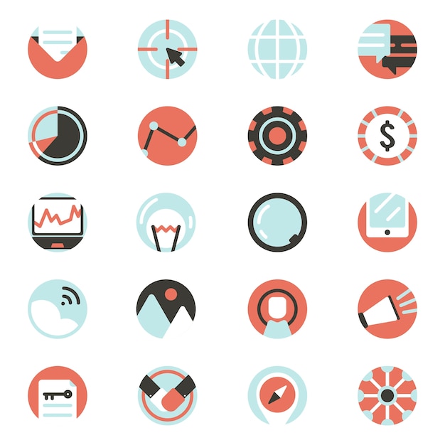 Vector set of digital marketing icons