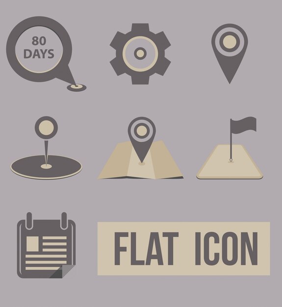 Vector set icons modes of transport. navigation