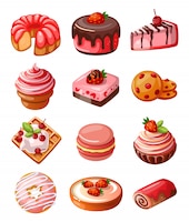 Vector set of icons sweets