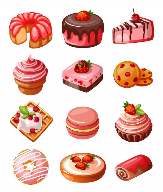 Vector set of icons sweets
