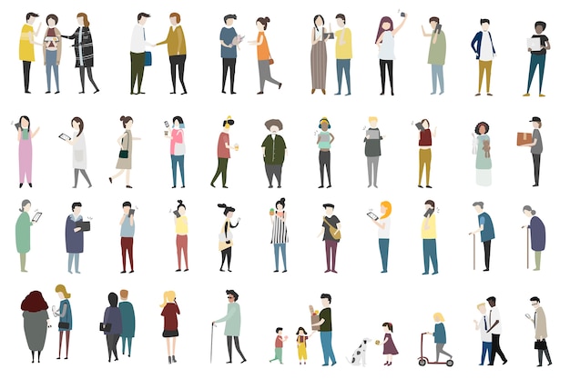 Vector set of illustrated people