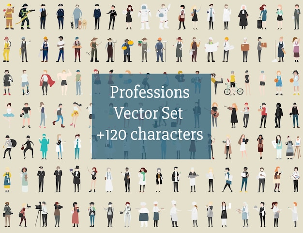 Free vector vector set of illustrated people