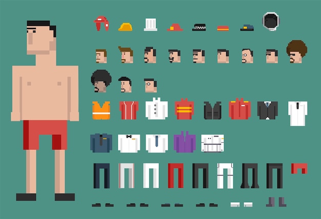 Vector set of men and professions Free Vector