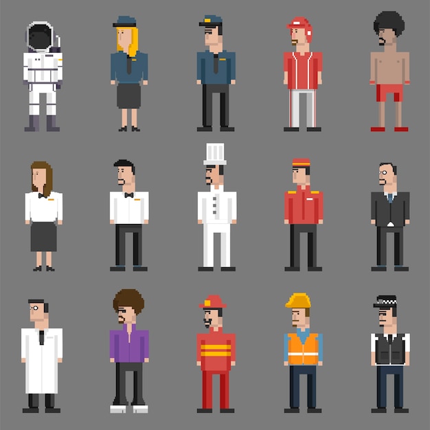 Vector set of men and professions