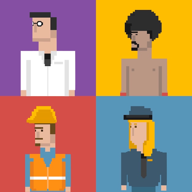 Vector set of men and professions