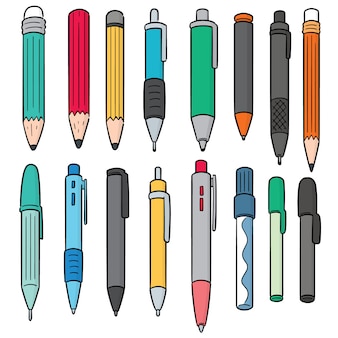 Vector set of pen and pencil