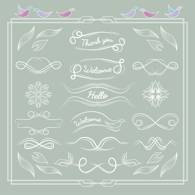 Free vector vector set of vintage elements