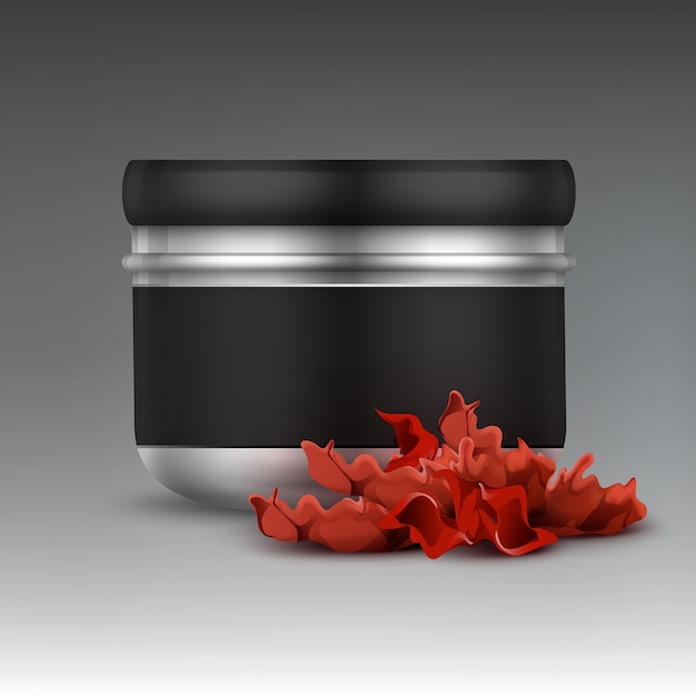 Free vector vector shisha tobacco jar for branding front view isolated on gray background