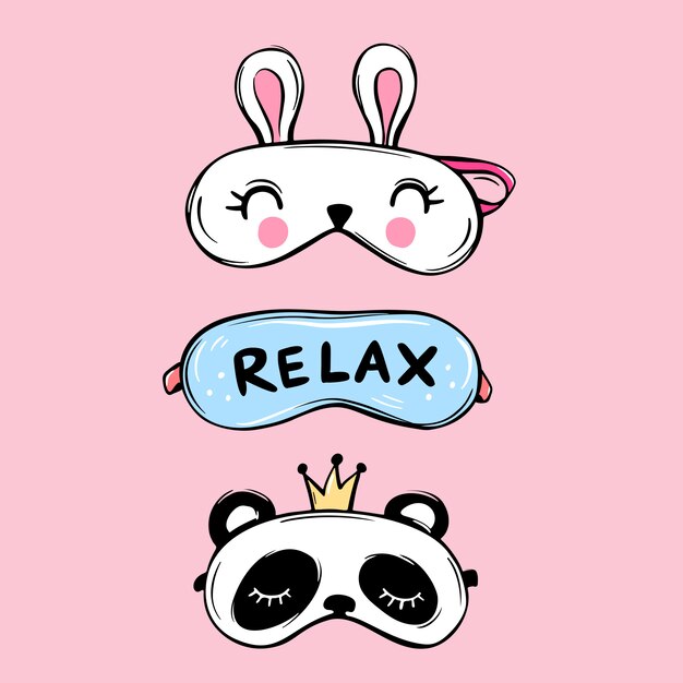 無料のベクター かわいいグループヘッド動物キャラクター