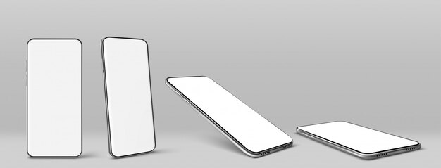 Vector smartphone with blank white screen