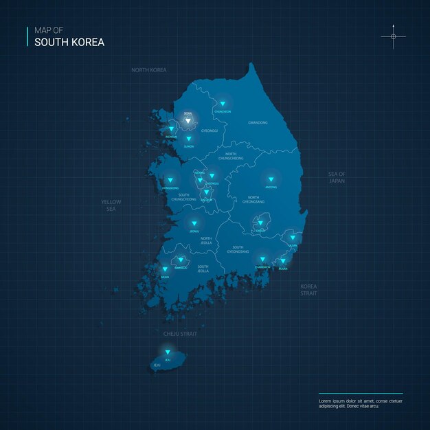 韓国 地図 イラスト