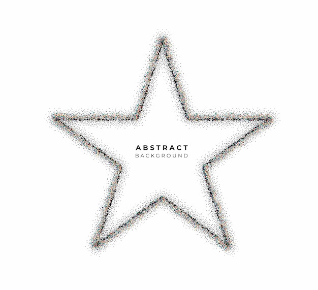 Vector star in trendy mono particle style logo, vector illustration.