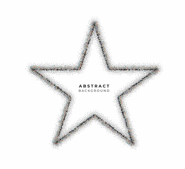 Vector star in trendy mono particle style logo, vector illustration.