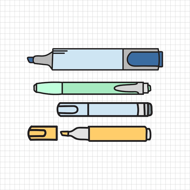 Free vector vector of stationery doodle style