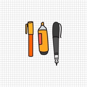 Vector of stationery doodle style