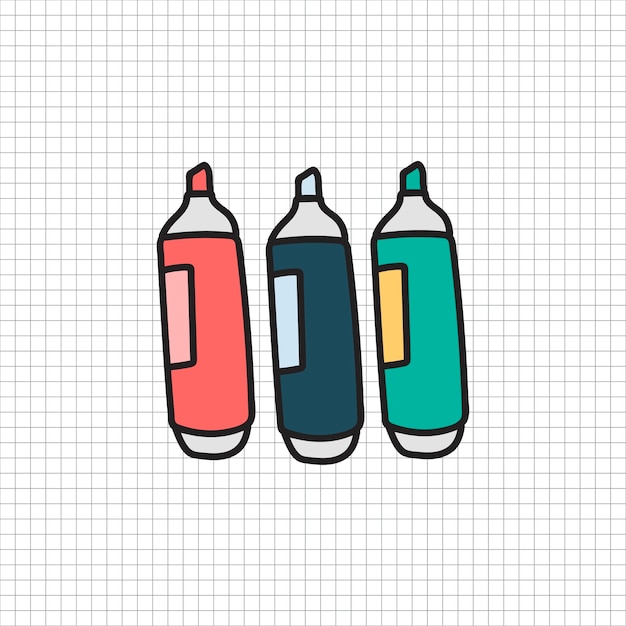 Vector of stationery doodle style