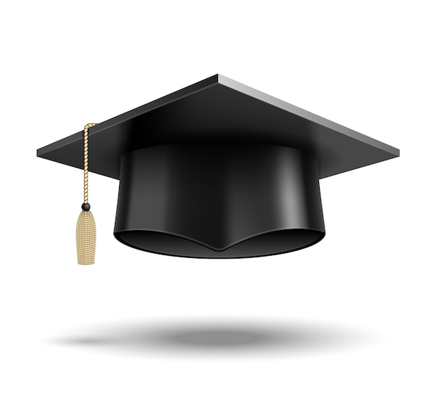 Vector Student hat isolated on white