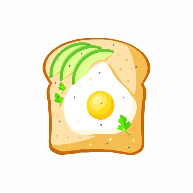 Vector Toast Breakfast Bread Colorful Style