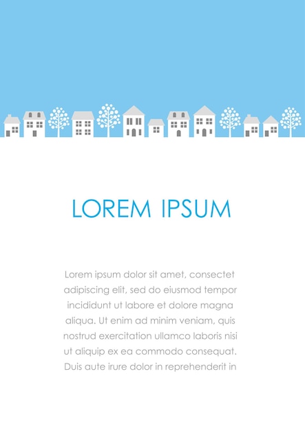 Free vector vector townscape illustration with text space isolated on a white background.