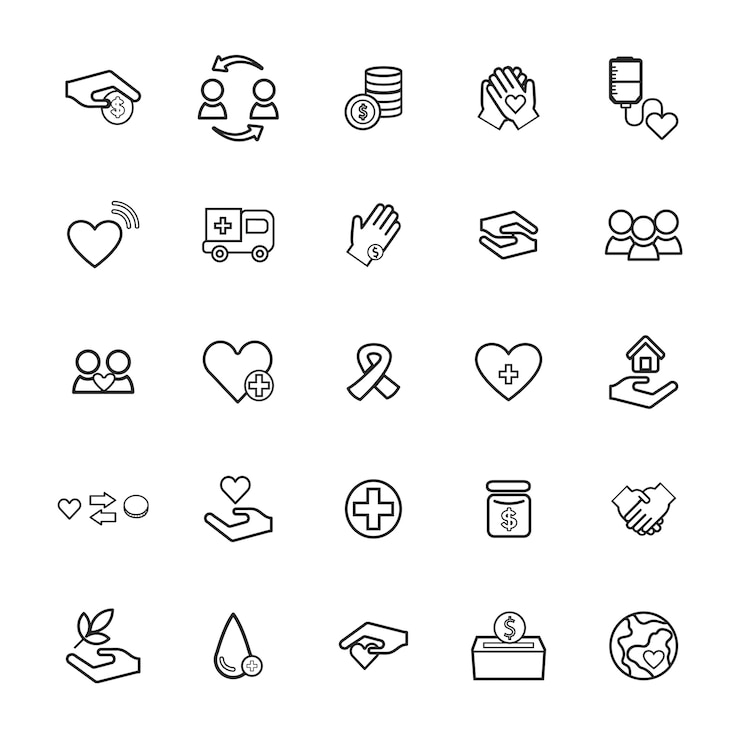 Free Vector vector ui illustration health donation charity concept