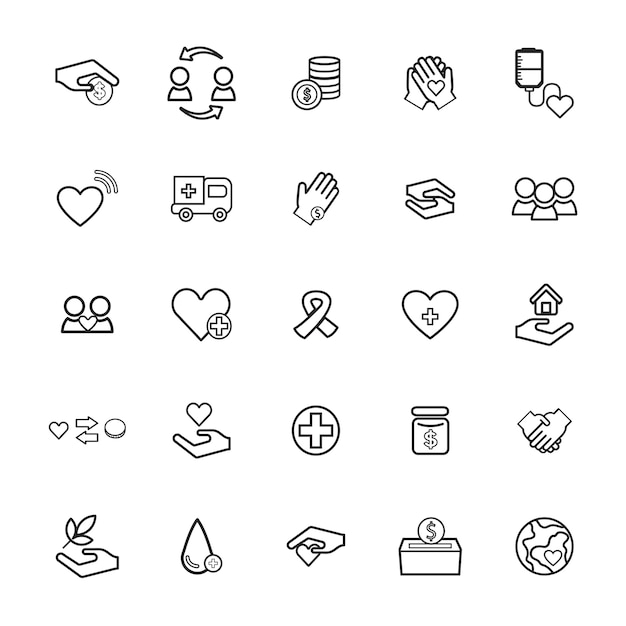 벡터 UI 일러스트 건강 기부 자선 개념