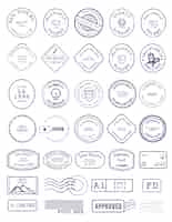Free vector vector of various stamp design