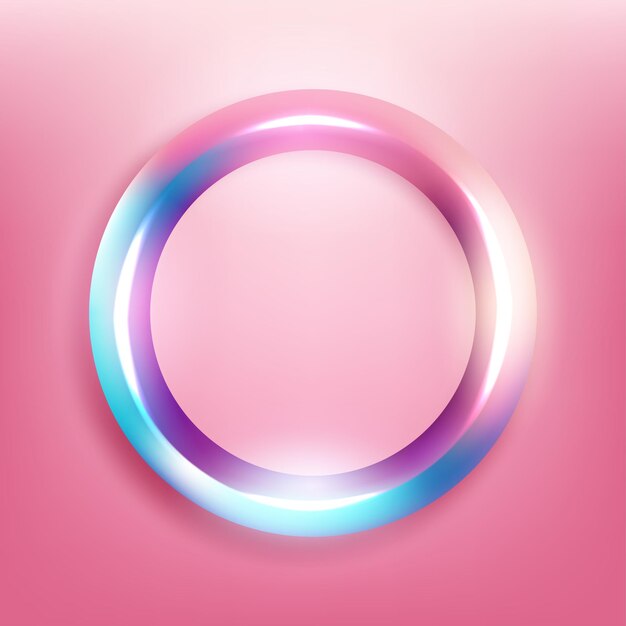 Vector Vibrant Neon Circle with Glow