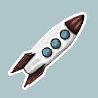 Free vector vector vintage cartoon rocket sticker