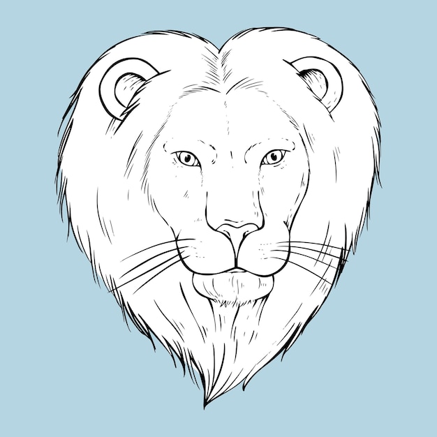 Free vector vector vintage lion black and white clipart