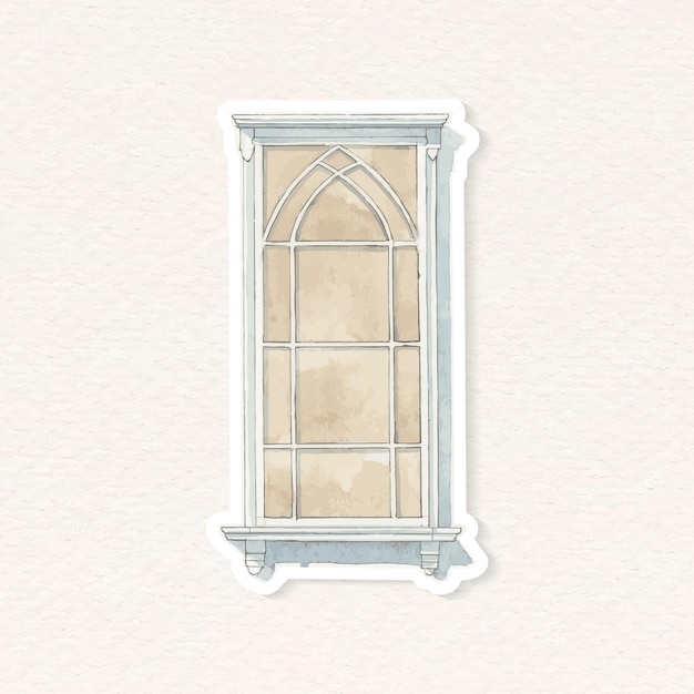 Free vector vector watercolor vintage hand drawn clipart european window architecture