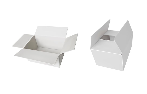 ベクトル​の​白い​ボックス​、​白い​背景​で​隔離​の​3​d​モックアップイラスト​、​商品​コンセプト​、​空​の​シンプル​。