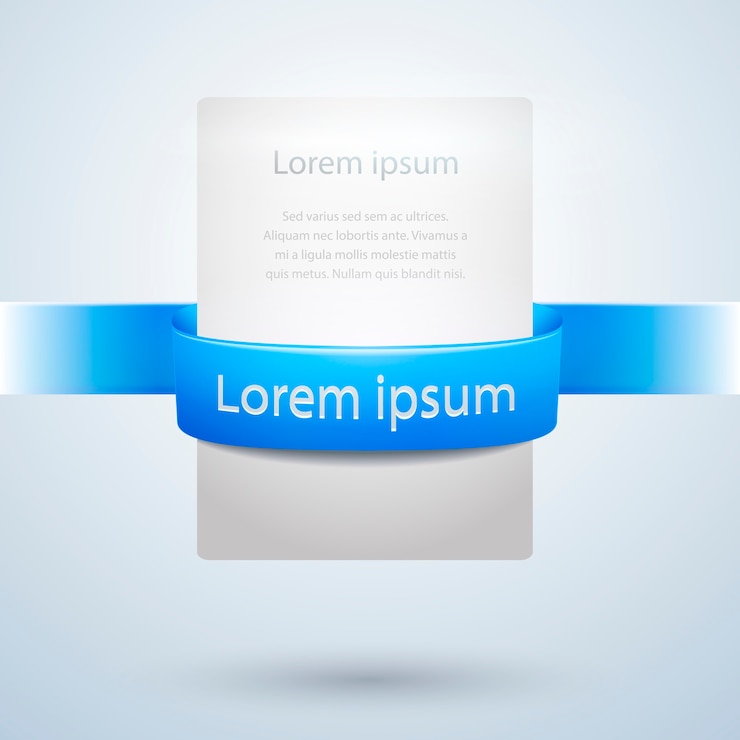 Free Vector vector white paper banner with blue ribbon used for web designs  