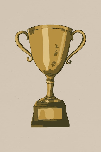 Vectorized gold trophy design element