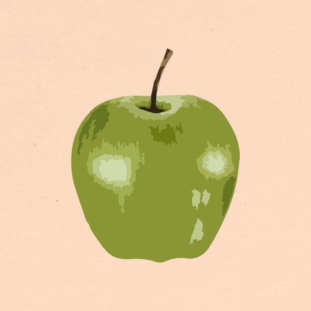 Vectorized green apple fruit design element