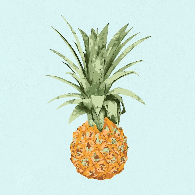 Free vector vectorized pineapple on a blue background