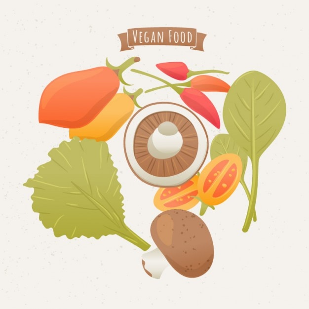 Vettore gratuito sfondo food design vegan