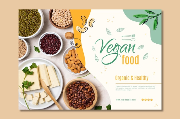 Modello di pagina di destinazione per cibo vegano