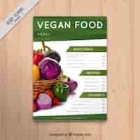 Free vector vegan food menu with a picture