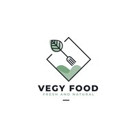 Vettore gratuito modello di logo del ristorante di cibo vegano
