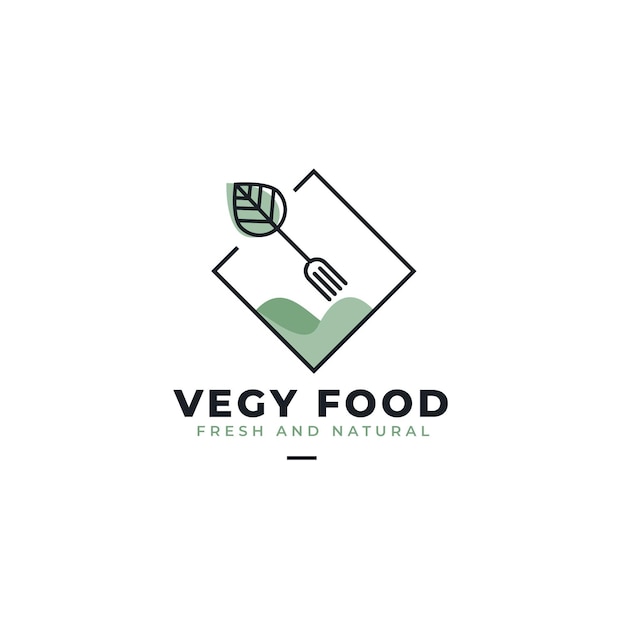 Шаблон логотипа ресторана веганской кухни