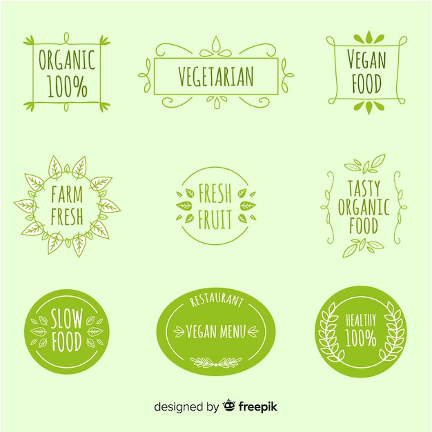 Free vector vegan label collection