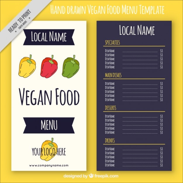 Vegan menu template