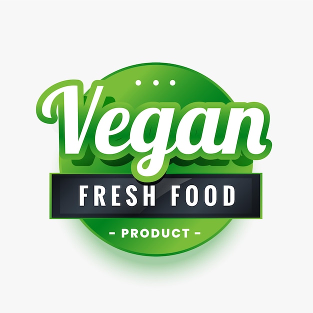 Free vector vegan only fresh food green label design